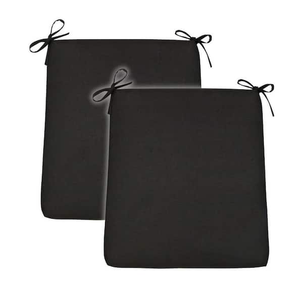 null Set of 2,22 in x 20 in Olefin Adirondack Chair or Patio Rocking Chair Cushion Indoor/Outdoor, Black
