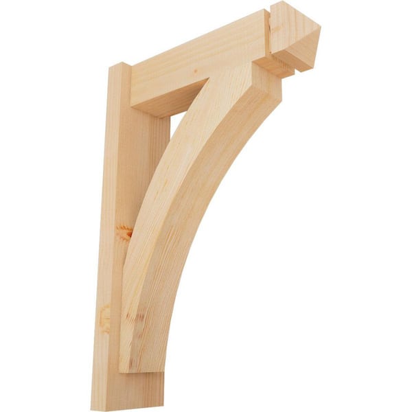 Ekena Millwork 6 in. x 26 in. x 18 in. Douglas Fir Thorton Arts and Crafts Smooth Outlooker