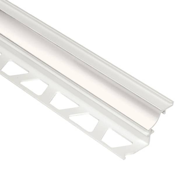 Schluter Dilex-PHK White 1/2 in. x 8 ft. 2-1/2 in. PVC Cove-Shaped Tile Edging Trim