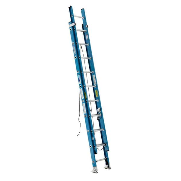 Werner 20 ft. Fiberglass Extension Ladder (19 ft. Reach Height) with 250 lb. Load Capacity Type I Duty Rating
