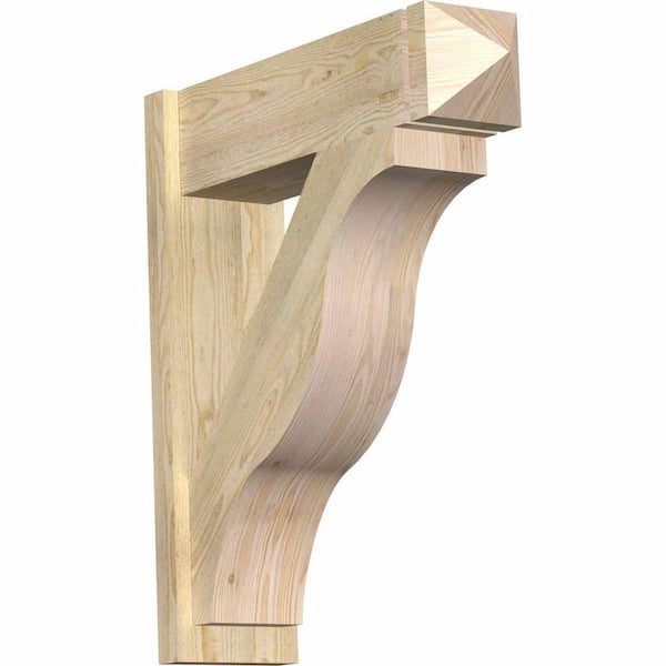 Ekena Millwork 8 in. x 32 in. x 28 in. Fuston Arts and Crafts Rough Sawn Douglas Fir Outlooker
