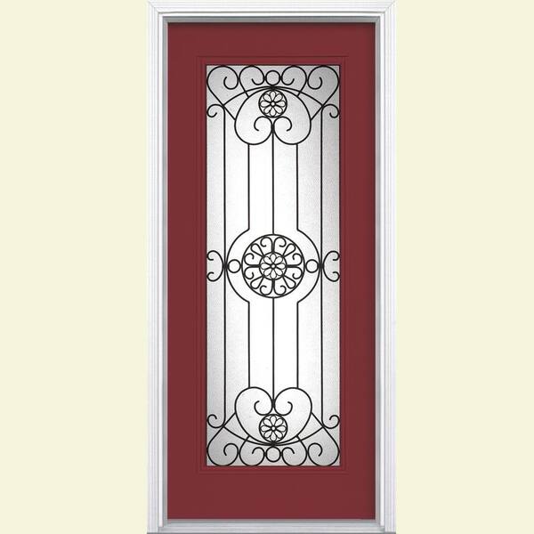 Masonite Santa Maria Full Lite Painted Steel Prehung Front Door with Brickmold-DISCONTINUED