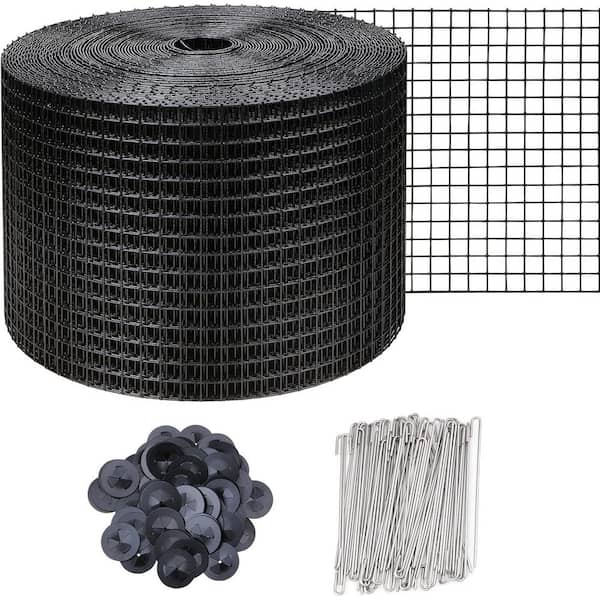 8 in. x 100 ft. Solar Panel Bird Guard Solar Panel Roof Protection 0.5 in. Mesh PVC Black Vinyl Coated Galvanized Net