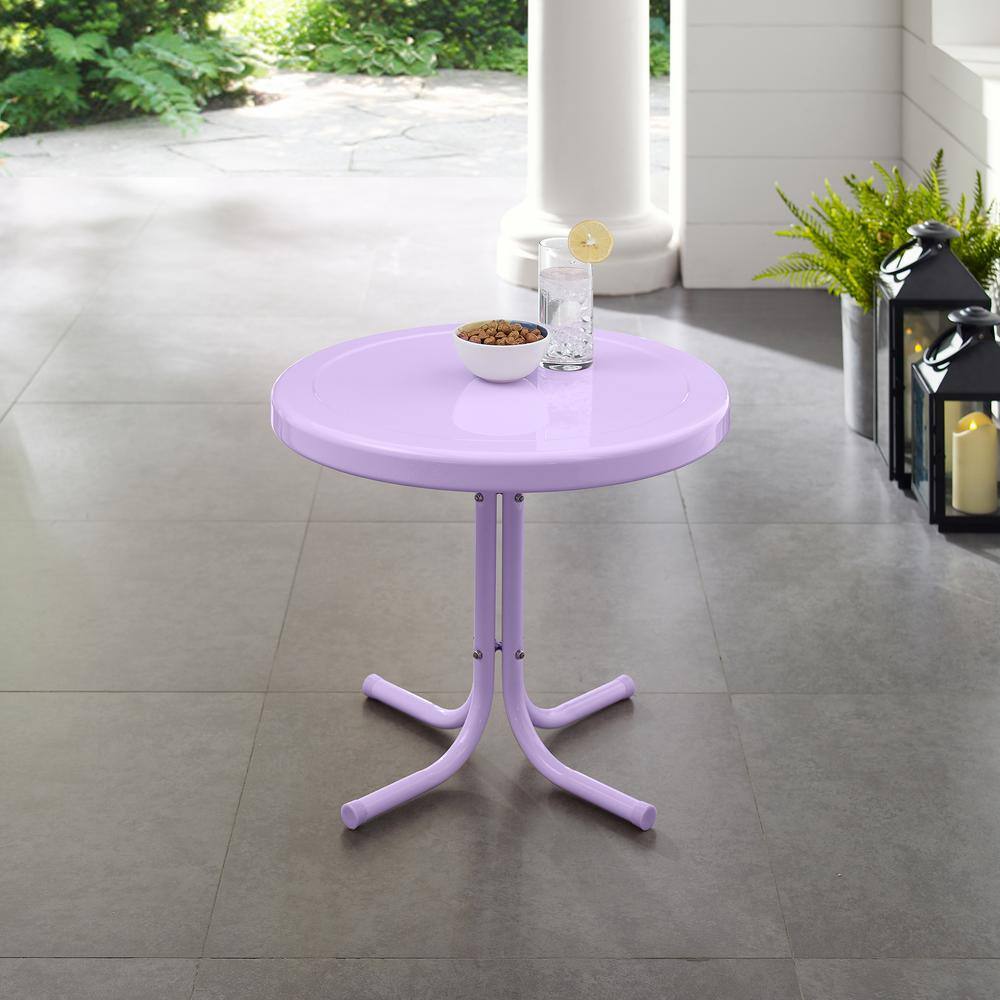 Lavender Gloss Steel Retro Outdoor Side Table