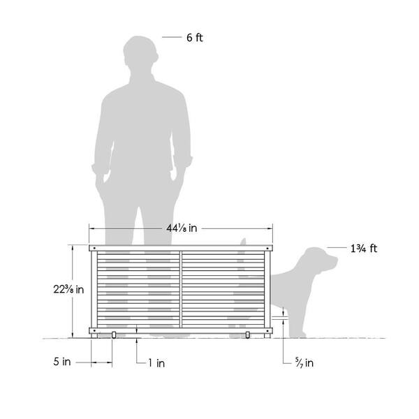 Zippity Outdoor Products WoodTek Vinyl Portable Puppy 2-ft H x 3.5-ft W Charcoal Vinyl Flat-top Fence Panel (Unassembled)