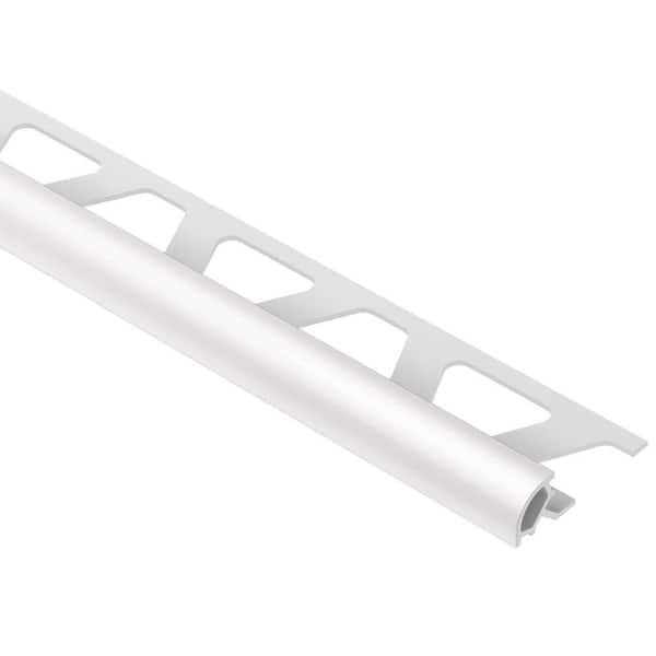 Schluter Rondec Light Grey 3/8 in. x 8 ft. 2-1/2 in. PVC Bullnose Tile Edging Trim