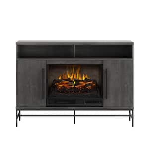 KAPLAN 48 in. Freestanding Media Console Wooden Electric Fireplace in Gray Fawn Aged Oak