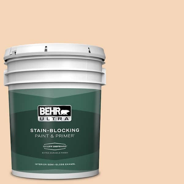 BEHR ULTRA 5 gal. #BXC-37 Miami Stucco Extra Durable Semi-Gloss Enamel Interior Paint & Primer