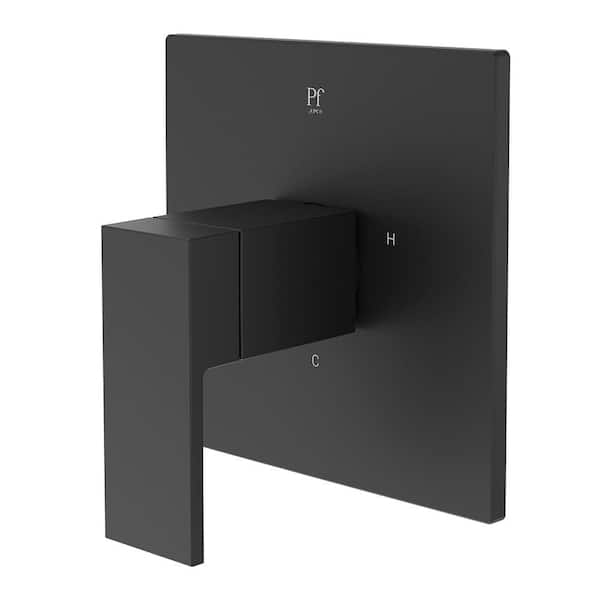 Dumont 1-Handle Wall Mount Valve Only Trim Kit in Spot Defense Matte Black [Valve Not Included]