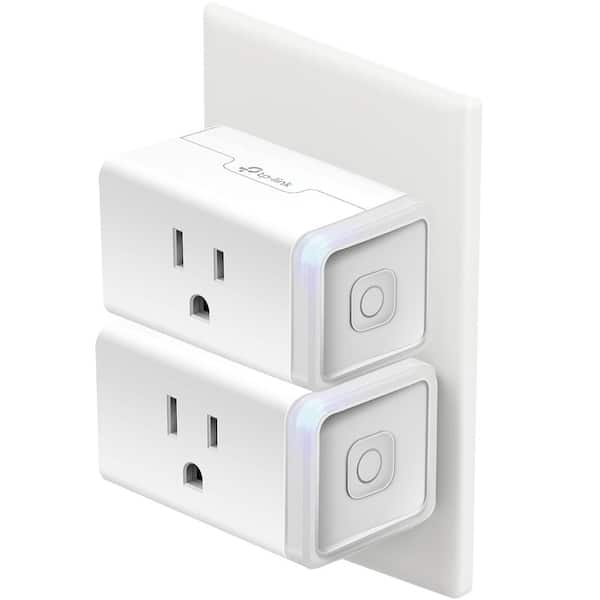 15 Amp Mini Smart Plug Outlet with Timer in White (2 Packs)