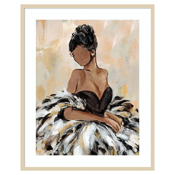 Amanti Art Ball Gown Frills III by Annie Warren 33 in. W x 41 in. H. Wood Framed Wall Art Print Framed in Brown
