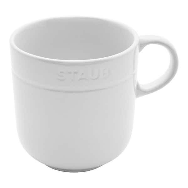 Ceramic Dinnerware 4-Pieces 16 oz. Mug Set - White