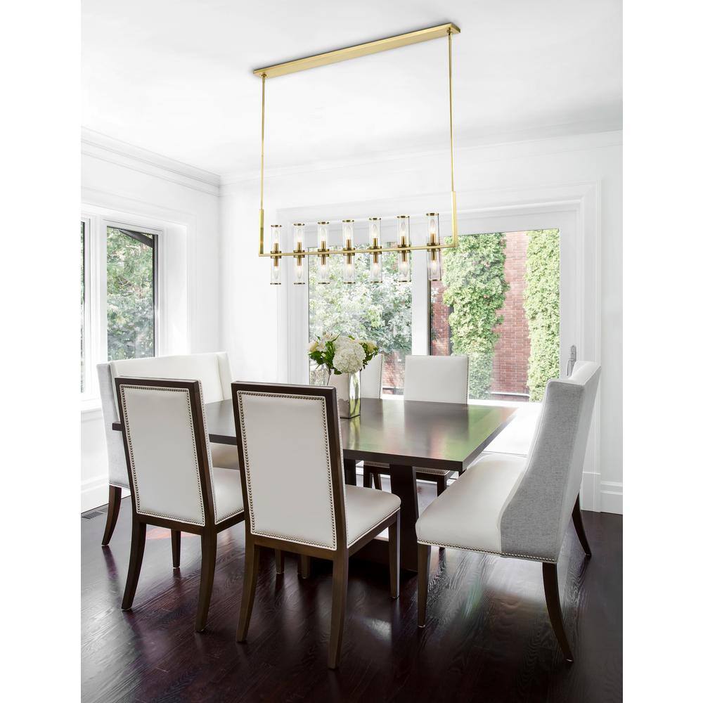 Revolve Elegance 47'' Polished Nickel & Clear Glass Island Pendant