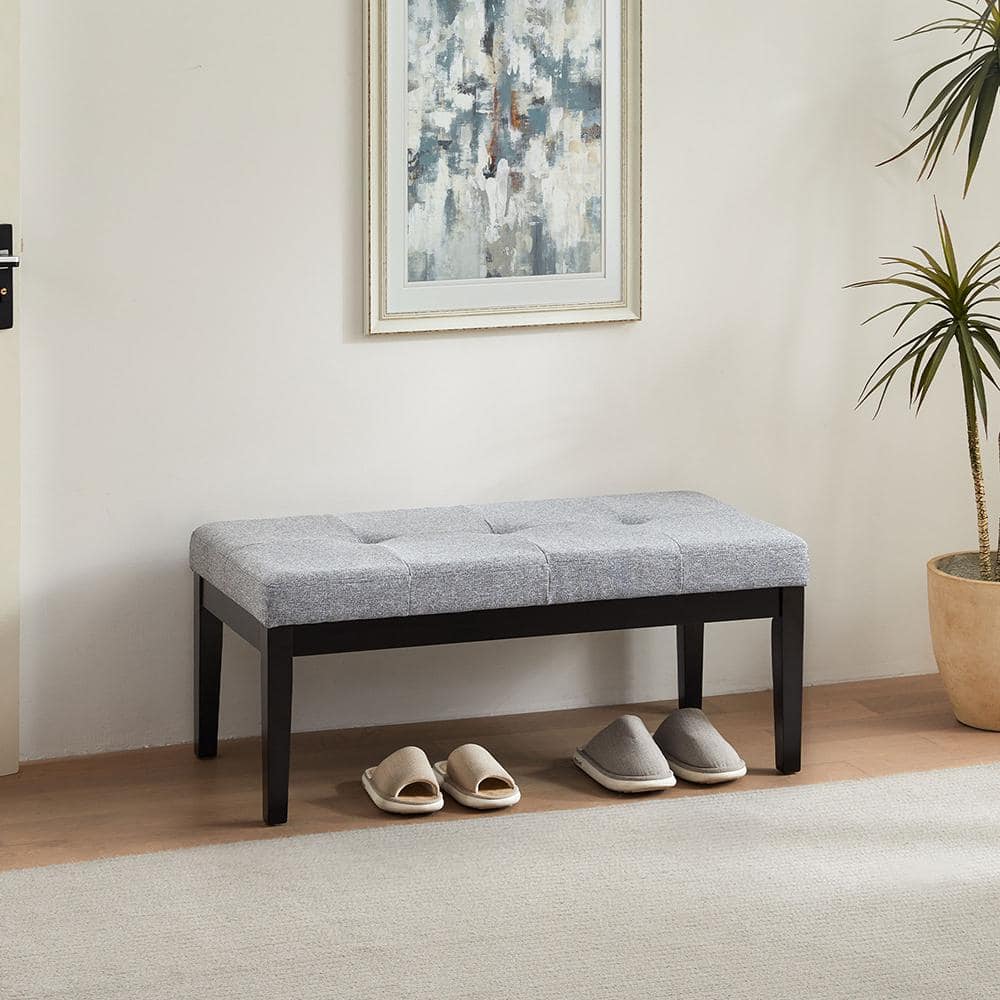 GOOD GRACIOUS Upholstered 42 Ft X 20 Ft Grey Polyester Blend   Grey Bedroom Benches Bh Grey 64 1000 