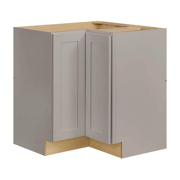 Avondale 32 in. W x 32 in. D x 34.5 in. H Ready to Assemble Plywood Shaker Lazy Susan Corner Cabinet in Dove Gray