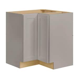 Avondale 36 in. W x 24 in. D x 34.5 in. H Ready to Assemble Plywood Shaker Lazy Susan Corner Cabinet in Dove Gray