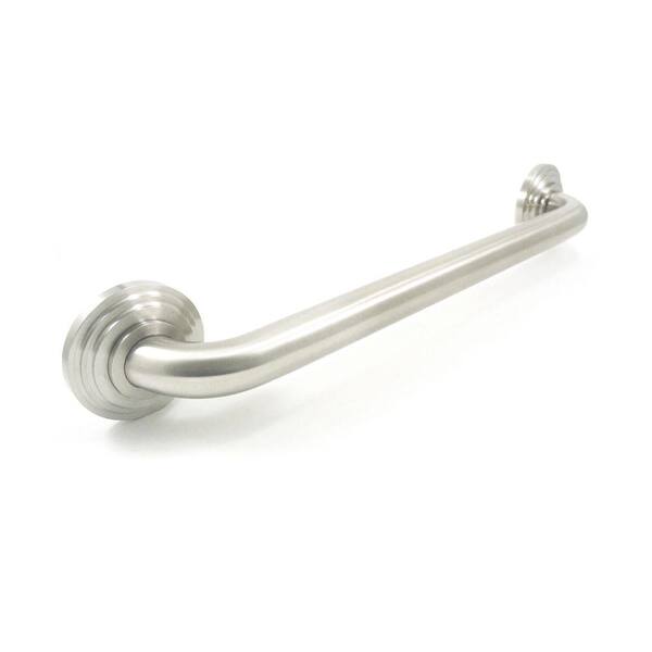 WingIts Platinum Designer Series 30 in. x 1.25 in. Grab Bar Tri-Step in Satin Stainless Steel (33 in. Overall Length)