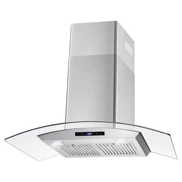 Cosmo 36 in. Ductless Wall Mount Range Hood in Stainless Steel with LED  Lighting and Carbon Filter Kit for Recirculating