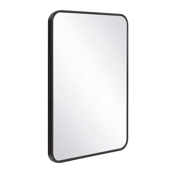 Unbranded Isla 20 in. W x 30 in. H Medium Rectangular Framed Decorative Wall Mount Bathroom Vanity Mirror in Brushed Black
