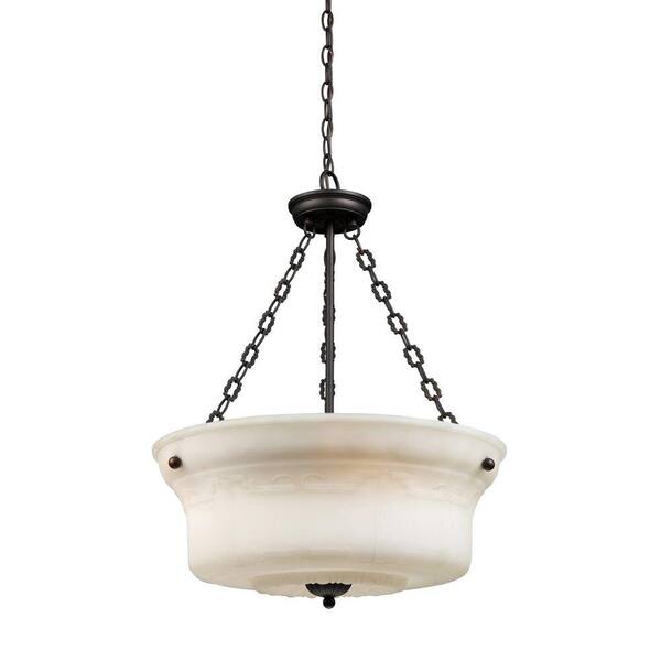 Titan Lighting 4-Light Aged Bronze Ceiling Mount Pendant