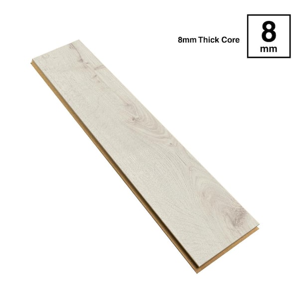 Krono Original Chantilly Oak Herringbone 8mm T x 4.96 in. W Water Resistant Laminate Wood Flooring (9.40 sq. ft./Case)