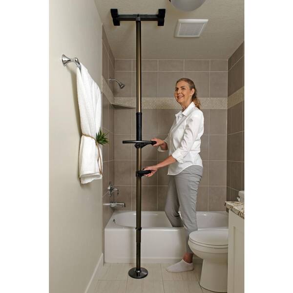 SIGNATURE LIFE Sure Stand Security Pole, 7-10 ft. Floor to Ceiling Transfer  Pole with 15 in. Grab Bars in Anodized Aluminum in Bronze 7620-DB - The  Home Depot