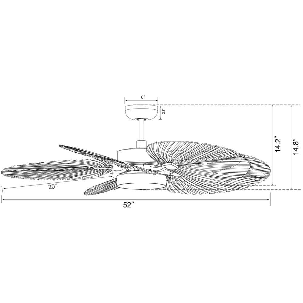 Lucci Air Bali 52-Inch Oil Rubbed Bronze Ceiling Fan with Palm Leaf Blades and Light