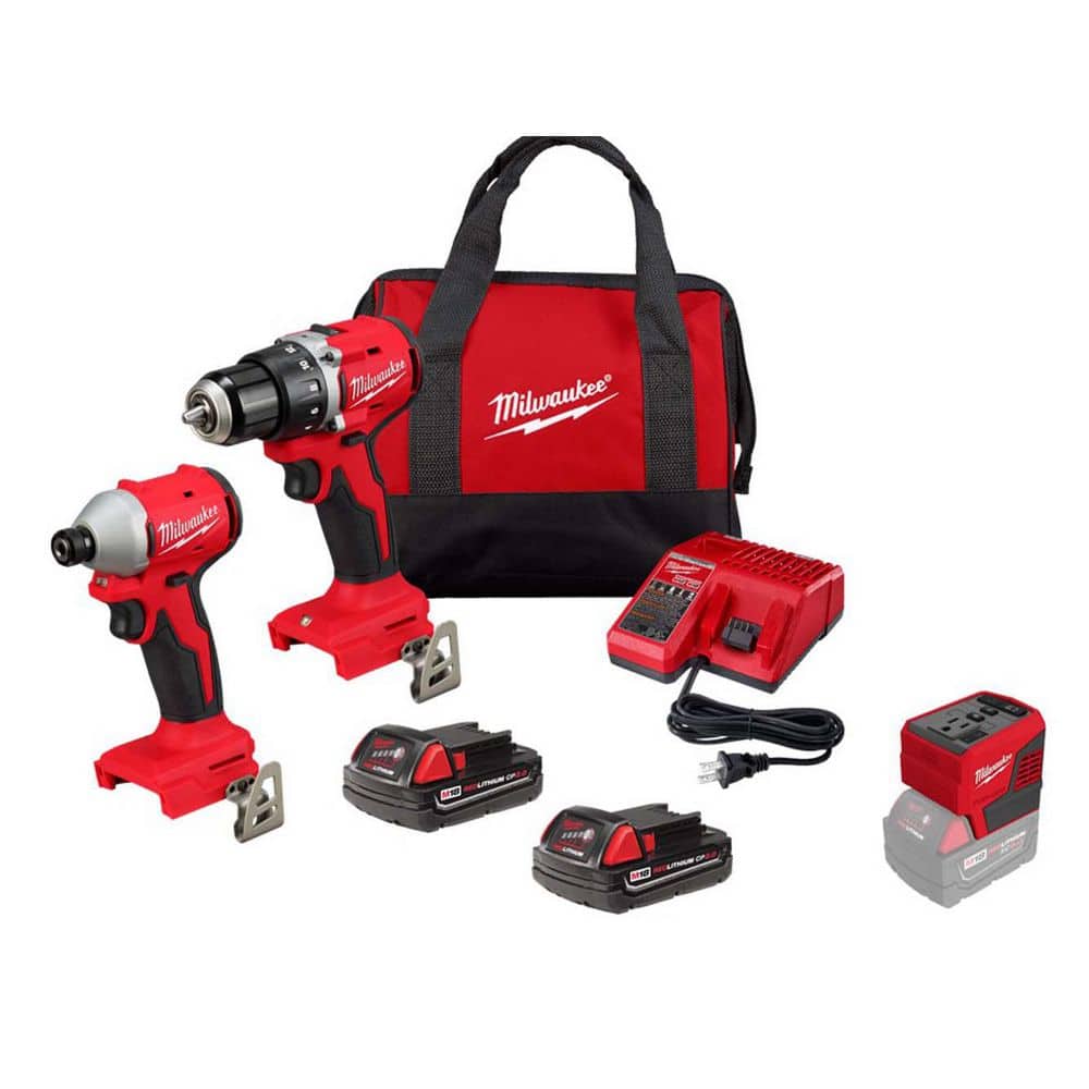 M18 18V Lithium-Ion Brushless Cordless Compact Drill/Impact Combo Kit w/(2) 2.0 Ah Batteries, Charger & M18 Inverter price history on PriceWatchPro