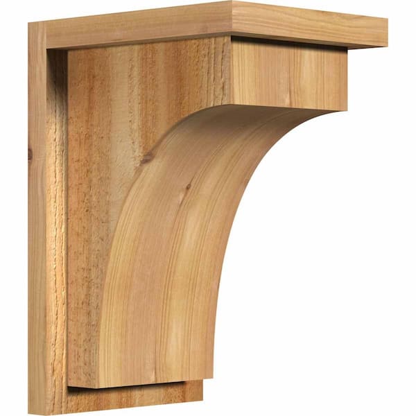 Ekena Millwork 8 in. x 10 in. x 14 in. Huntington Rough Sawn Western Red Cedar Corbel with Backplate