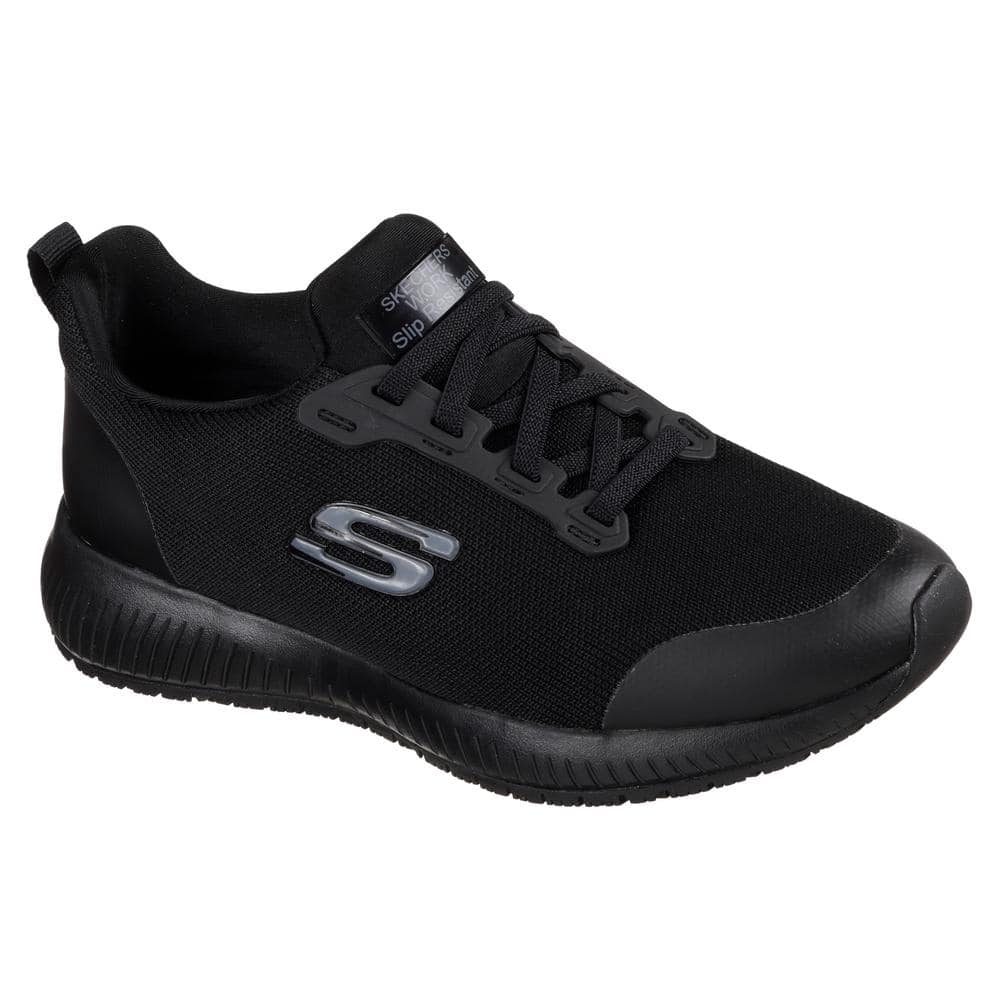 skechers black slip on shoes