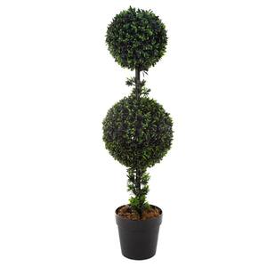 36 in. Double Ball Faux Plant- Artificial Podocarpus Microphylls