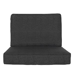 Outdoor Chair Cushions 2-Piece 22x24+18x23In.Deep Seat and Backrest Cushion Set for Patio Furniture in Dark Gray