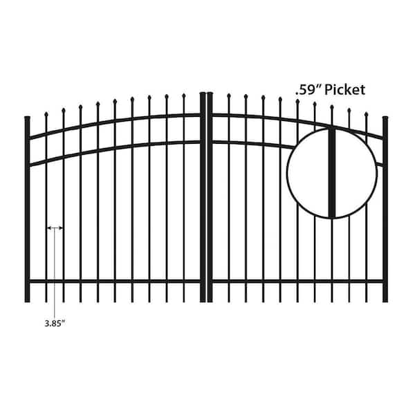 FORGERIGHT Osprey 8 ft. W x 4 ft. H Rainbow Black Aluminum Fence Gate