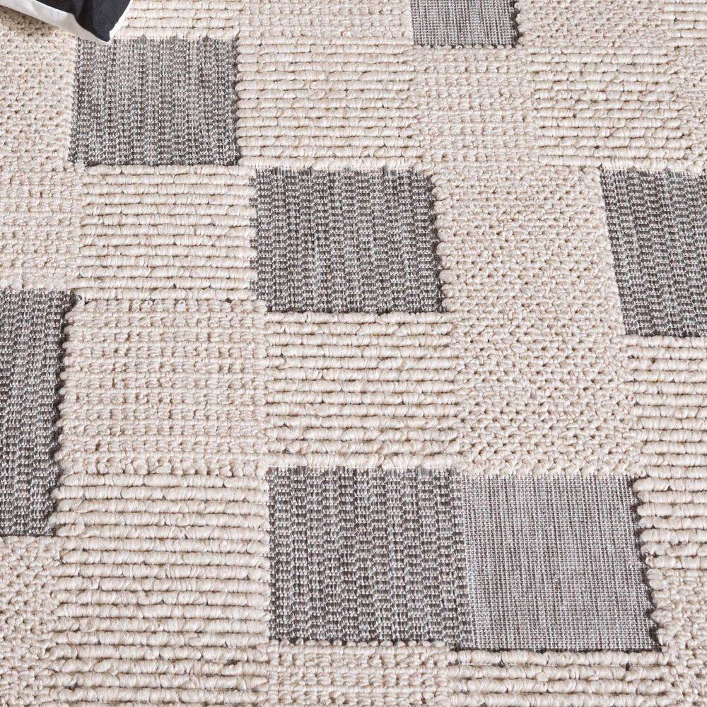 Gray Geometric 9' x 12' Synthetic Easy Care Rug