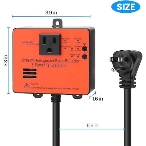 Lukyamzn - Wi-Fi Smart Power Failure Alarm Outlet with Surge Protector, Monitor and Control Via App