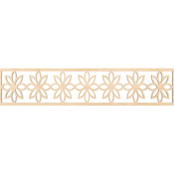 Ekena Millwork Daisy Fretwork 0.25 in. D x 46.75 in. W x 10 in. L Birch Wood Panel Moulding