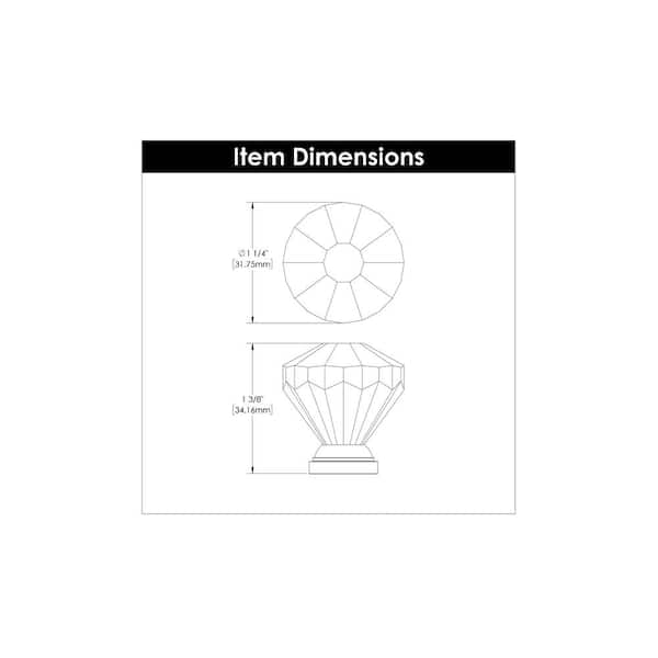 HICKORY HARDWARE Crystal Palace 1-1/4 in. Crysacrylic with