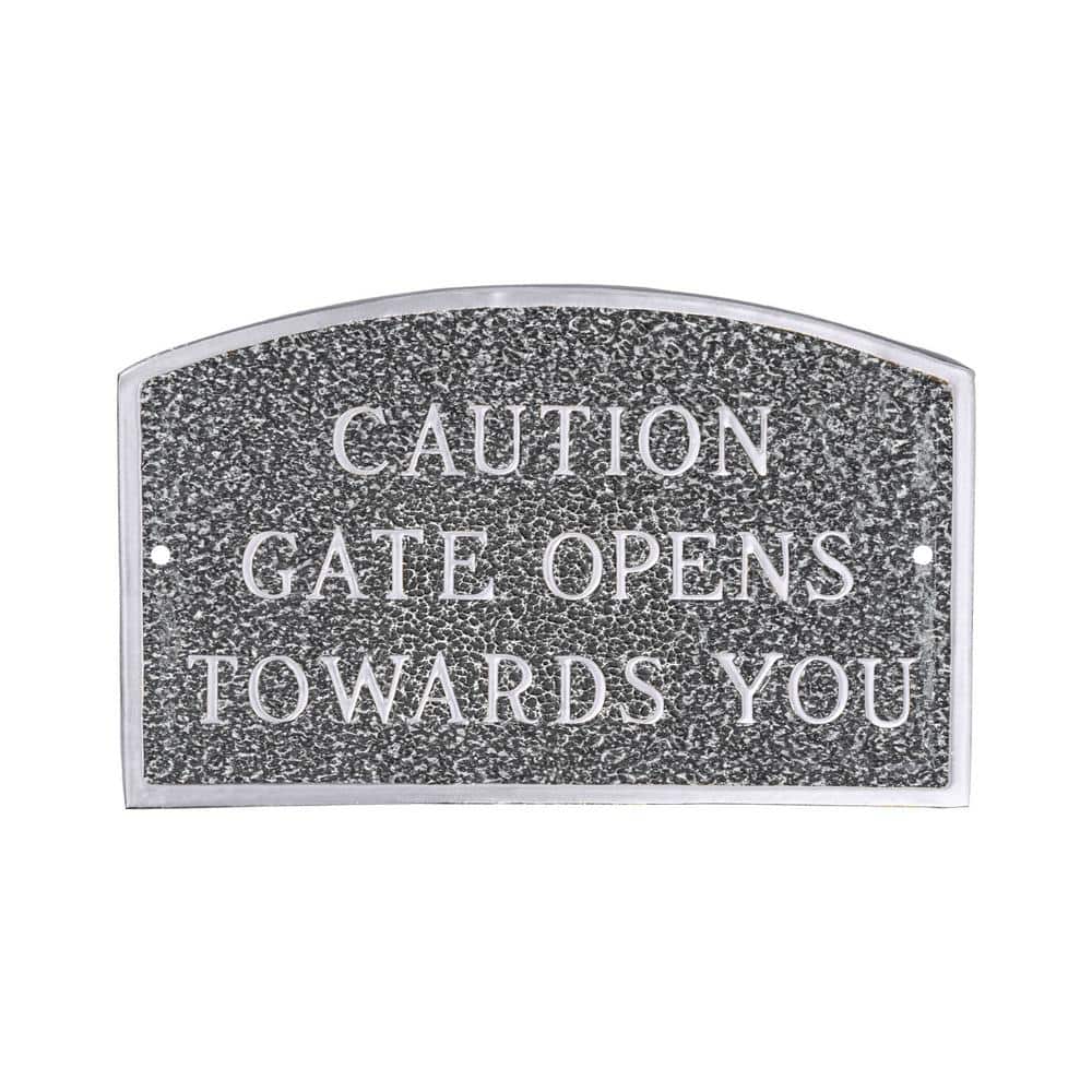 5.5 in. x 9 in. Small Arch Caution Gate Opens Towards You Statement Plaque Sign - Swedish Iron price history on PriceWatchPro