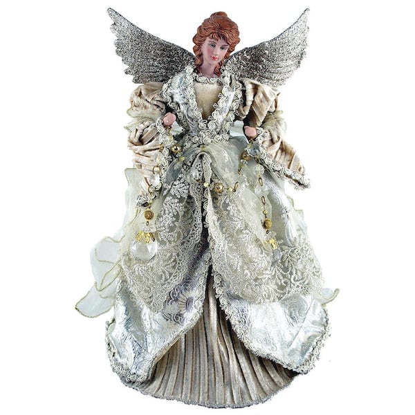 Angel Tree Toppers Christmas Decorations Large Angel  Figurine Oranments Christmas Tree Topper Xmas Decor Indoor Gift 16 Inch 