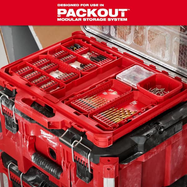 Milwaukee - SHOCKWAVE Impact Duty Alloy Steel Screw Driver Bit Set with PACKOUT Organizer (70-Piece)