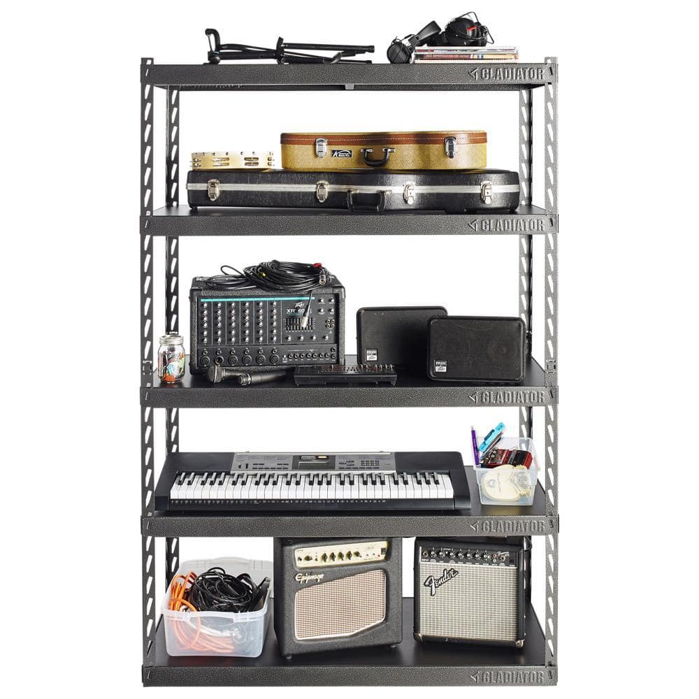 Gladiator 48" Wide Hammered Granite Laminate 5-Shelf Rack