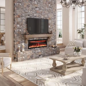 50 in. Wall Mounted/Embedded Electric Fireplace Insert with WIFI and Remote Control