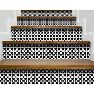 Black/White 8 in. x 8 in. Vinyl Peel and Stick Removable Tile Stickers (10.56 sq. ft./Pack)
