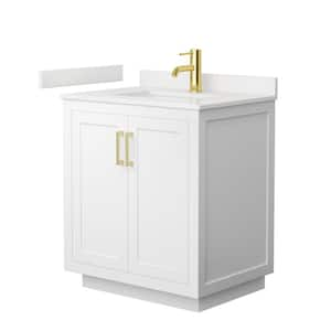 Miranda 30 in. W x 22 in. D x 33.75 in. H Single Bath Vanity in White with White Quartz Top