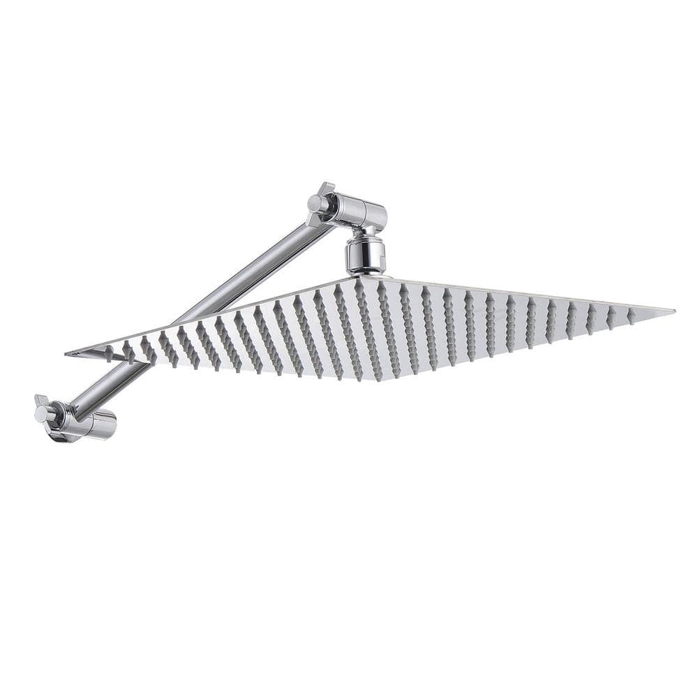 1-Spray Patterns with 2.5 GPM 12 in. Wall Mount Rain Fixed Shower Head with