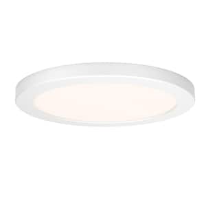 Europa Disk 9 in. 1-Light White Modern Integrated LED 3 CCT Flush Mount Ceiling Light Fixture for Kitchen or Bedroom