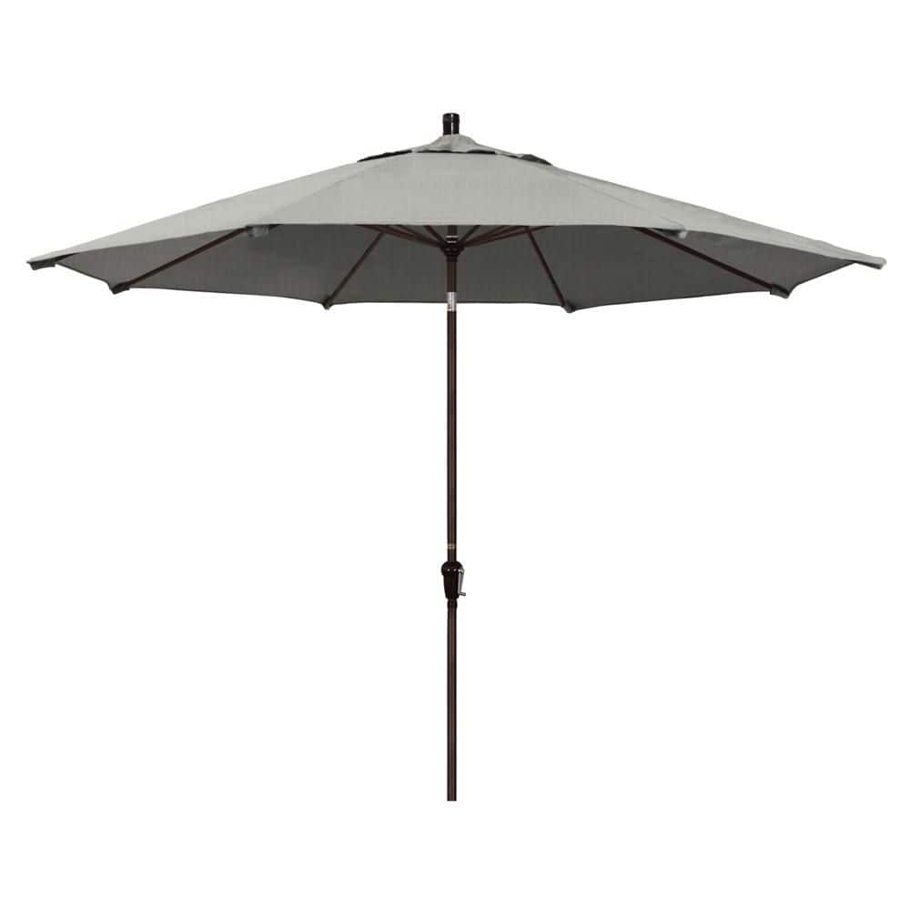 11 ft. Bronze Aluminum Market Patio Umbrella with Aluminum Ribs Auto Tilt Crank Lift in Granite Sunbrella price history on PriceWatchPro