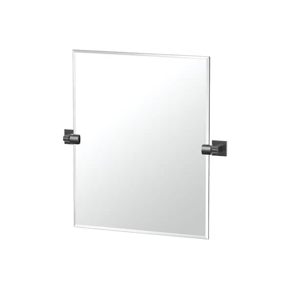 Gatco Elevate 24 in. x 23.5 in. Frameless Rectangle Mirror in Matte Black