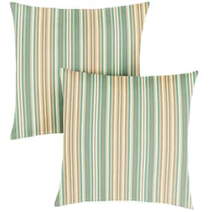 Sunbrella Gavin Mist Outdoor Knife Edge Throw Pillows (2-Pack)