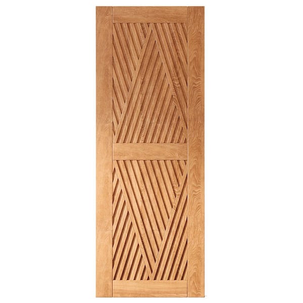 LT 26 in. x 80 in. C-Panel Solid Core Early American Diamond Design Pine Wood Interior Sliding Barn Door Slab